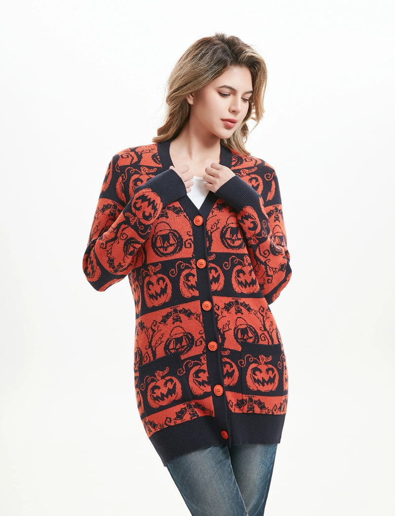 Wickedly Pumpkin Fiona Cardigan by Miss Lulo