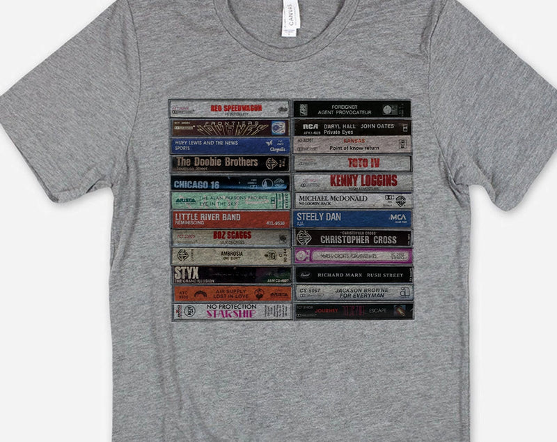 Yacht Rock Cassette T-Shirt in Grey