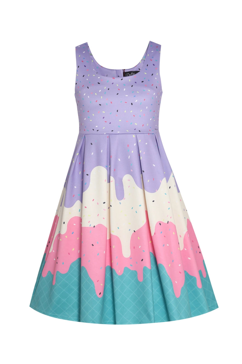 Kids Ice Cream Amanda Dress in Lavender by Dolly & Dotty