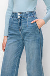 Cropped Wide Leg High Waisted Jeans by Artemis Vintage