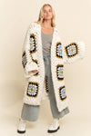 Granny Squares Long Open Cardigan