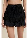 Black Lace Tiered Shorts