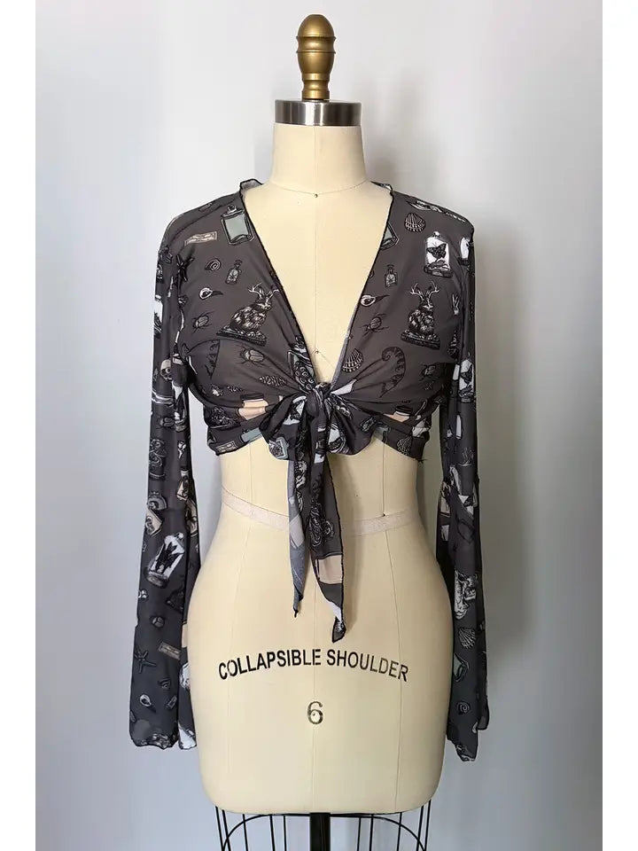 Rare Specimens Crop Mesh Top by The Oblong Box Shop