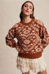 Heart Jacquard Knit Sweater in Butterscotch