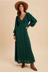 Lace Panel Maxi Dress in Emerald