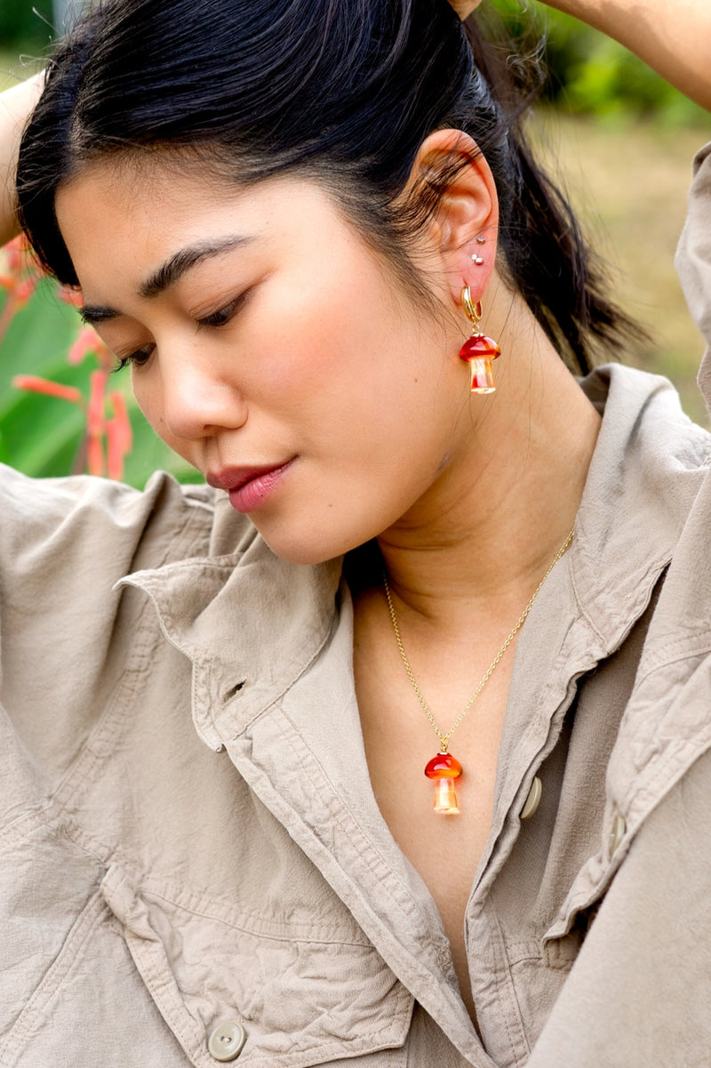 Shroom Boom Earrings in Red by Peter and June