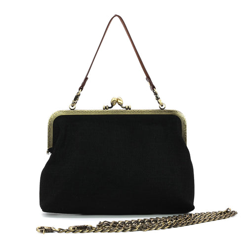 Dragon Kisslock Bag in Black