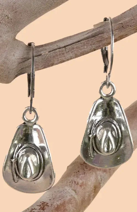Silver Wyatt Hat Hoop Earrings by Peter and June
