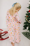 Kids Holiday Cookies Jumpsuit in Pink