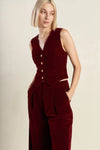 Burgundy Velvet Vest