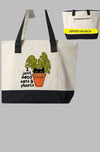 I Just Need Cats and Plants Canvas Zipper Tote Bag