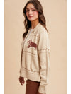 Dachshund Zip Front Cardigan in Ivory