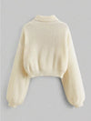 Honeybee Cropped Turtleneck Sweater in Ivory