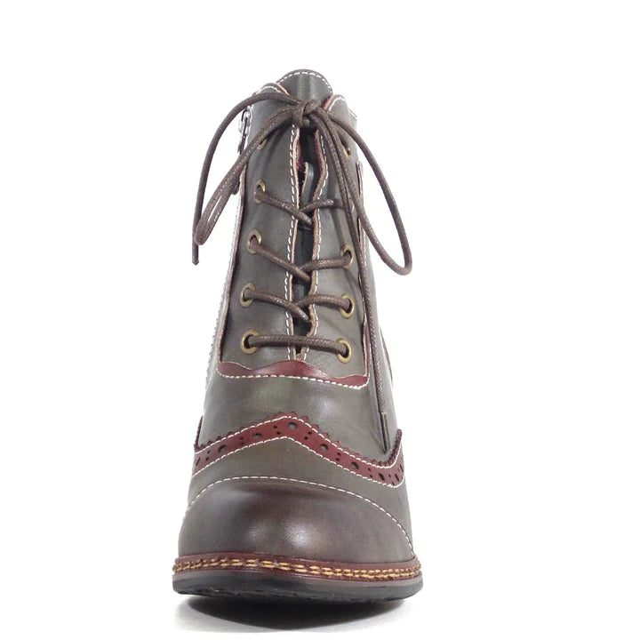 Green Gemma Leather Ankle Boots by Chelsea Crew