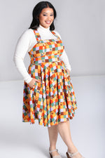 Autumn Patchwork Hawthorne Pinafore Dress by Hell Bunny