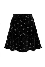 Misty Moon Velvet Mini Skirt by Hell Bunny