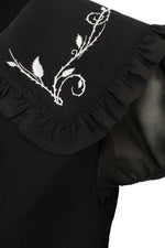 Black Embroidered Ivie Blouse by Hell Bunny