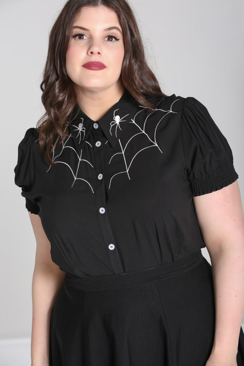 Arania Spiderweb Top by Hell Bunny