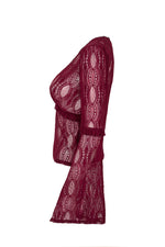 Burgundy Lace Rhea Top by Hell Bunny