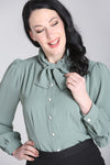 Sage Green Mia Blouse by Hell Bunny