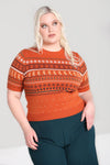 Rust Vixey Fox Sweater by Hell Bunny