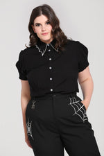 Batwing Collar Drusilla Top by Hell Bunny