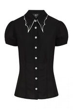 Batwing Collar Drusilla Top by Hell Bunny