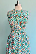 Final Sale Teal & Orange Fruit Ruffle Maxi Dress by Blue Platypus
