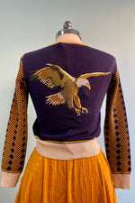 Navy Embroidered Flying Eagle Vera Cardigan by Palava