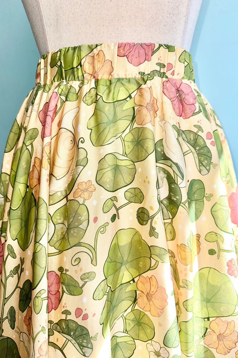Snail & Nasturtium Midi Skirt by Morning Witch