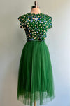 Kelly Green Pleated Tulle Skirt