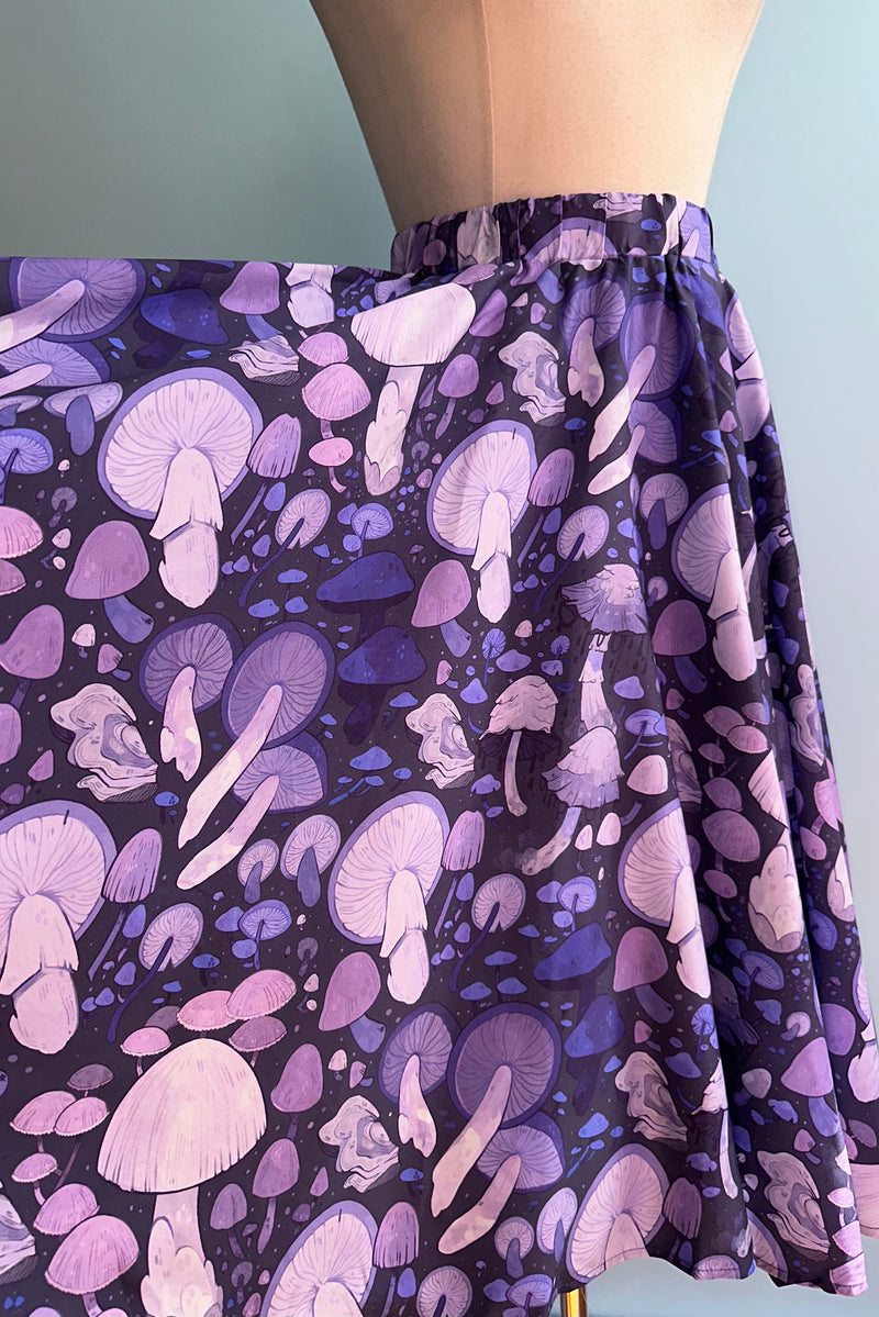 Lavender Mushroom Midi Skirt by Morning Witch
