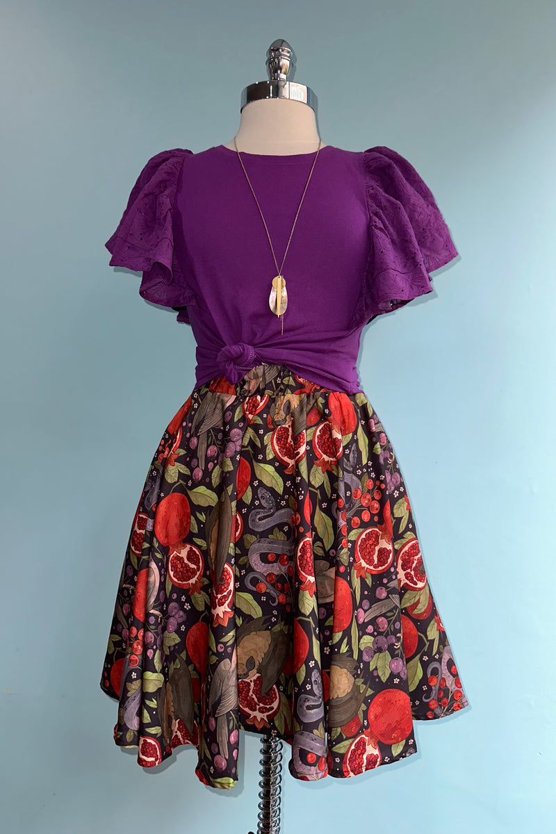 Pomegranate Garden Mini Skirt by Morning Witch
