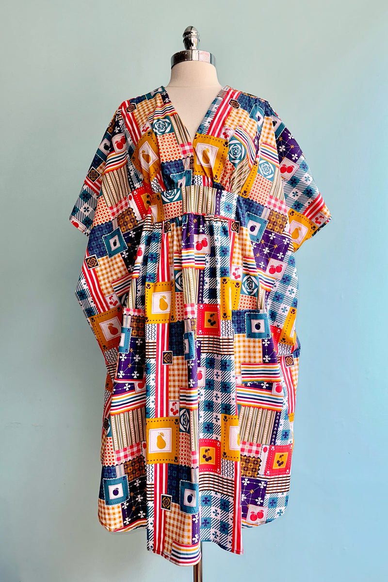 Purple Patchwork Woven Midi Caftan by Blue Platypus