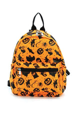 Halloween Collage Backpack in Orange