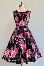Navy and Pink Floral Dress by Orchid Bloom