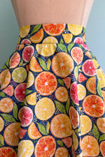 Navy and Citrus Circle Skirt by Heart of Haute