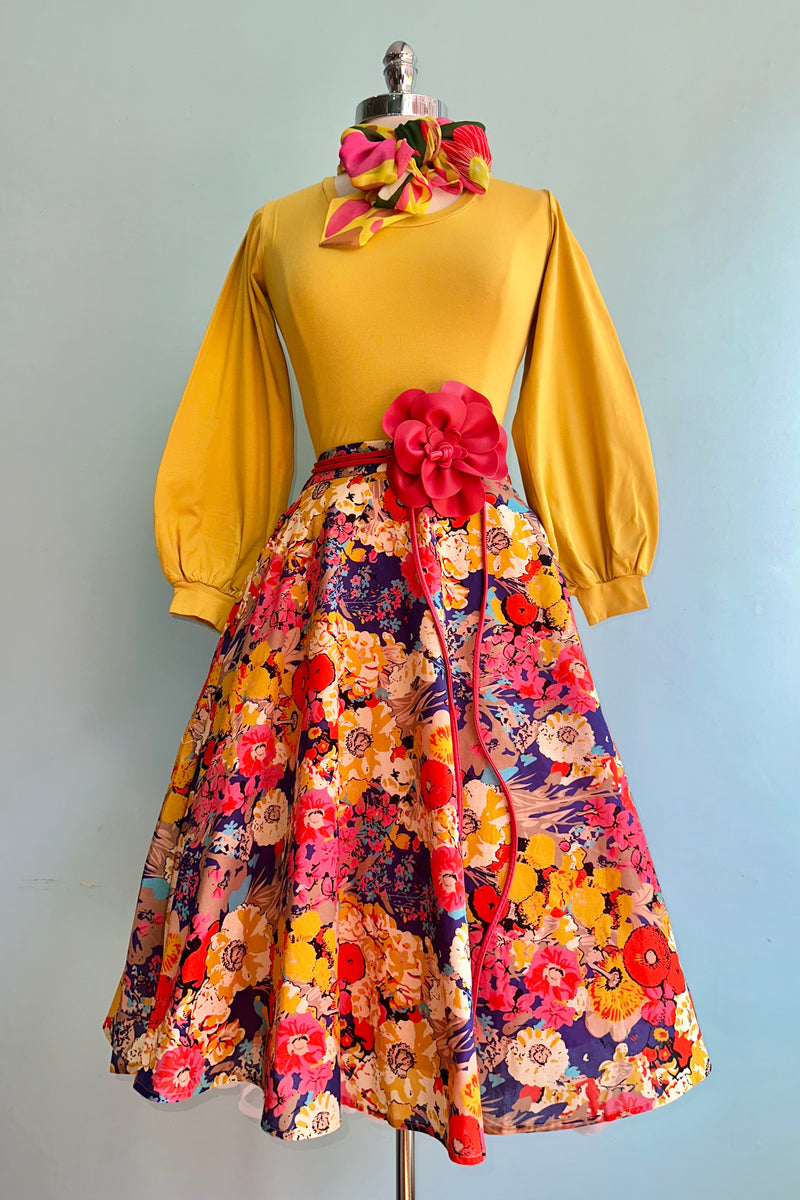 Sunflower Yellow Bishop Sleeve Grace Top by Heart of Haute