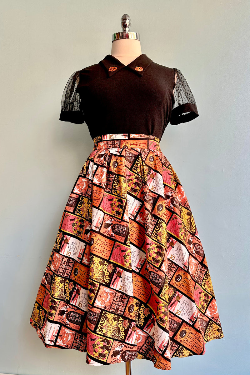 Spooky Labels Doris Skirt by Retrolicious