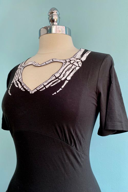 Skeleton Heart Jersey Top by Banned