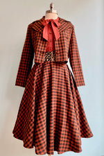Copper and Black Check Wool Jacket by Timeless London