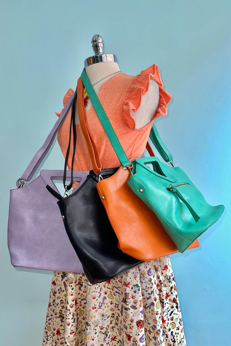 Sophie Triangle Cut-Out Handle Bag in Multiple Colors