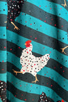 Teal Striped Chicken Knee-Length Shirtwaist Dress by Eva Rose