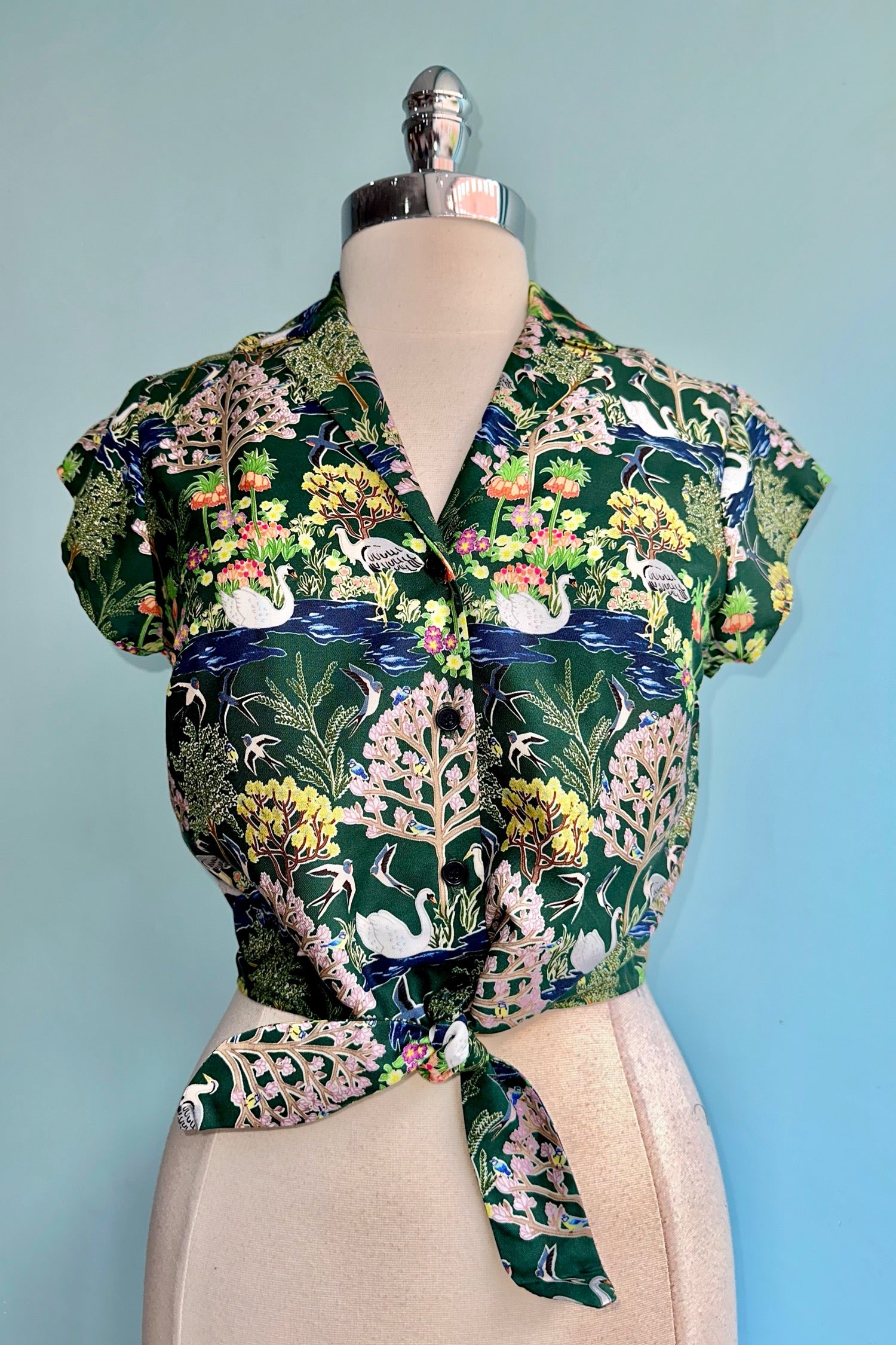 Dark Green Botanical Gardens Peggy Top by Palava – Modern Millie