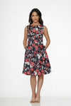 Rose Garden Navy Blue Dress by Orchid Bloom