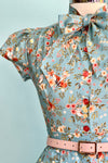 Light Blue Woodland Friends Estelle Tie-Neck Blouse by Heart of Haute