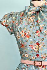 Light Blue Woodland Friends Estelle Tie-Neck Blouse by Heart of Haute