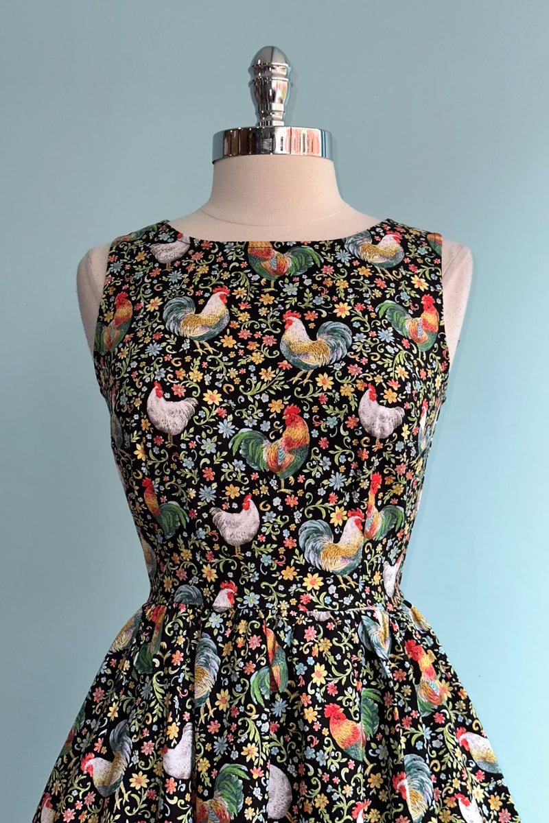 Rooster & Chicken Vintage Dress by Retrolicious