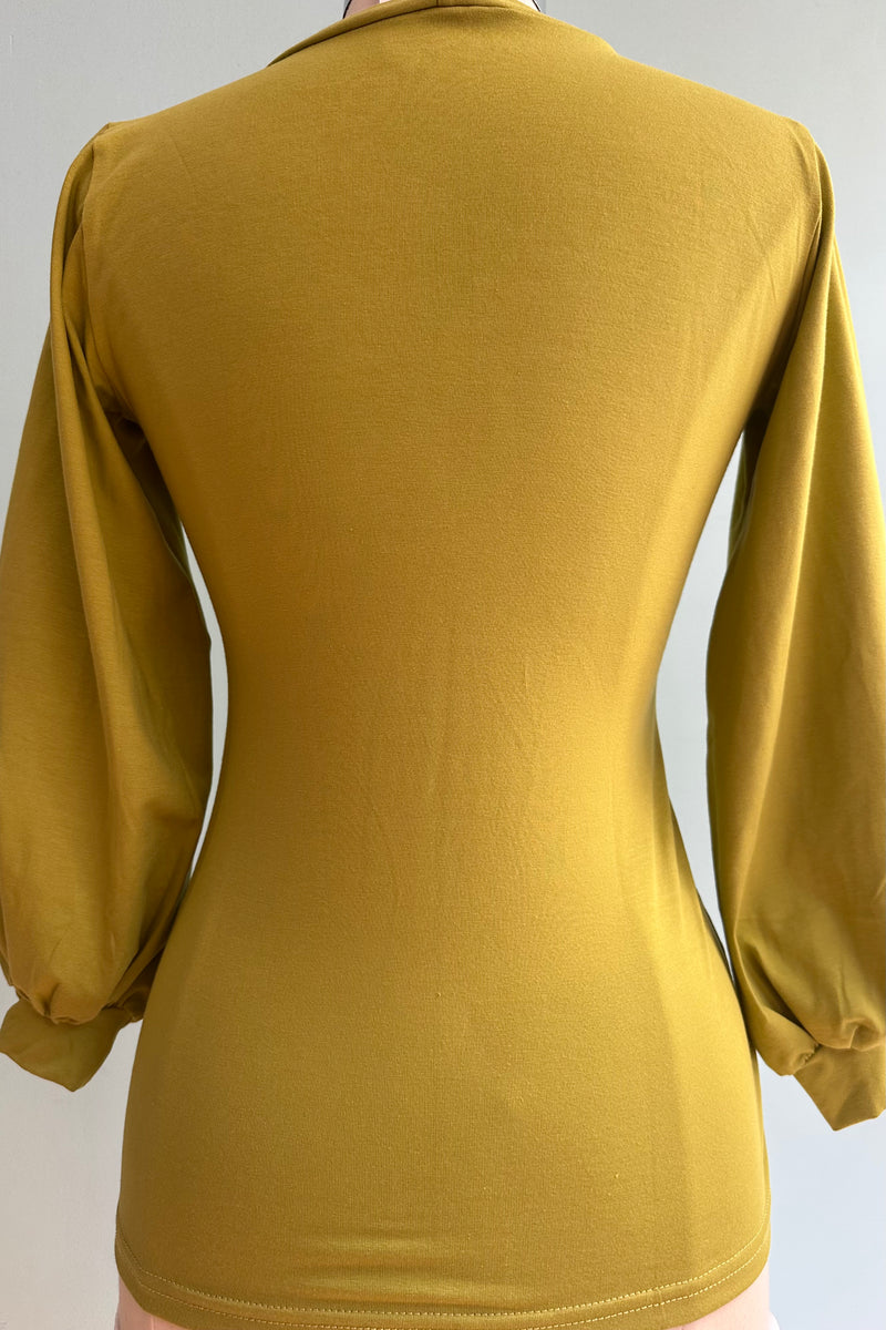 Chartreuse Bishop Sleeve Grace Top by Heart of Haute