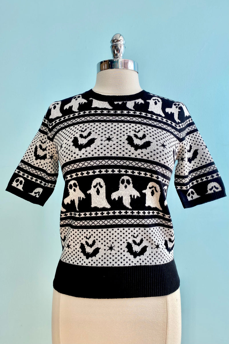 Ghost Delight Short Sleeve Sweater by Banned